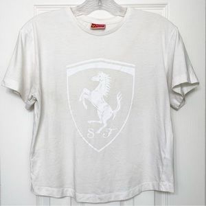 Ferrari XS women’s white shirt with white logo